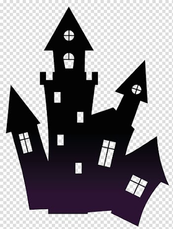 Black house illustration, Haunted House Halloween transparent background PNG clipart