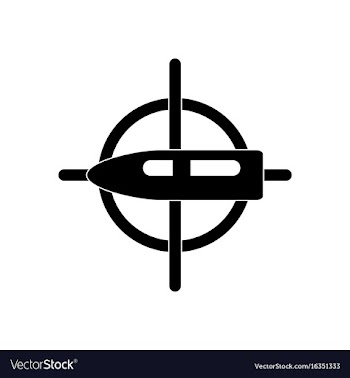 Black icon on white background aim on bullet vector image