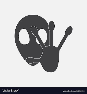 Black icon on white background alien and hand vector image