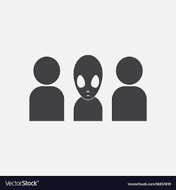 Black icon on white background aliens silhouettes vector image