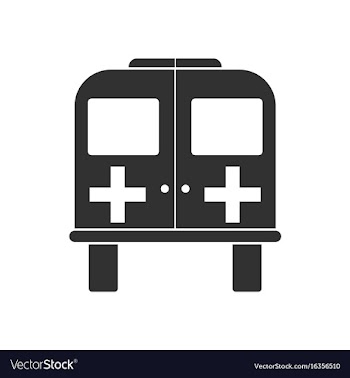 Black icon on white background ambulance with a vector image