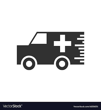 Black icon on white background ambulance with a vector image