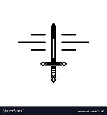 Black icon on white background ancient sword vector image
