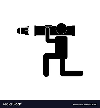 Black icon on white background anti tank rocket vector image