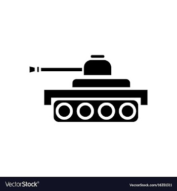 Black icon on white background army tank vector image
