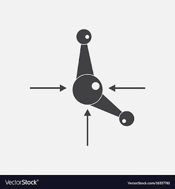 Black icon on white background atom and arrows vector image