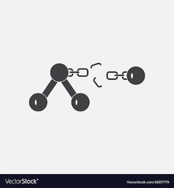 Black icon on white background atom and broken vector image