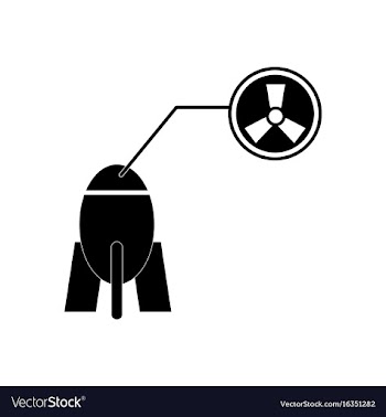 Black icon on white background atomic bomb vector image