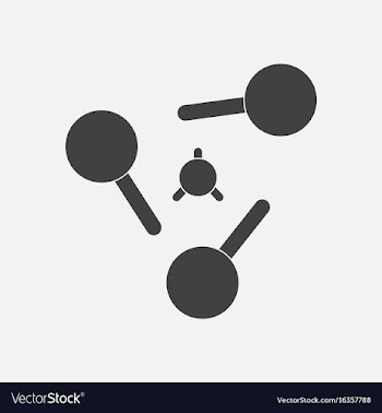 Black icon on white background atoms elements vector image