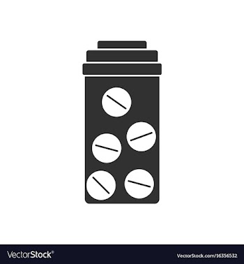 Black icon on white background bank with pills vector image