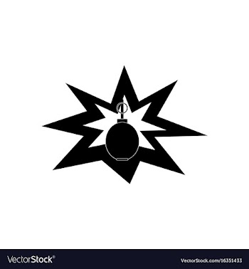 Black icon on white background bomb explosion vector image