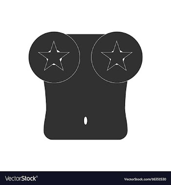 Black icon on white background boobs and stars vector image
