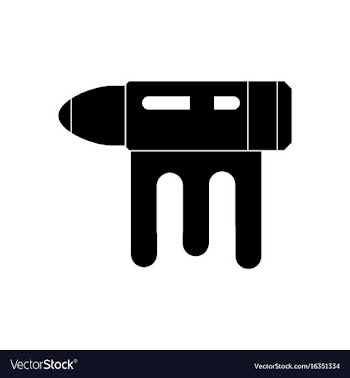 Black icon on white background bullet with blood vector image
