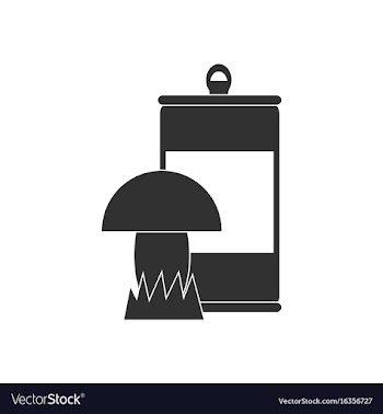 Black icon on white background canned and mushroom vector image