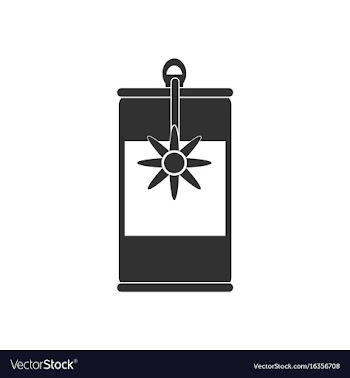 Black icon on white background canned food can vector image