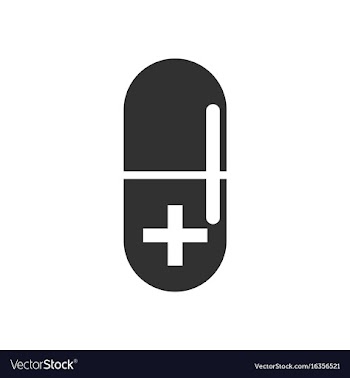 Black icon on white background capsule with cross vector image