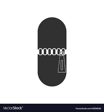 Black icon on white background capsule with zip vector image