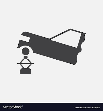 Black icon on white background car and crane vector image