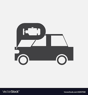 Black icon on white background car and engine vector image