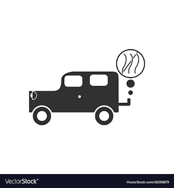 Black icon on white background car and smoke vector image
