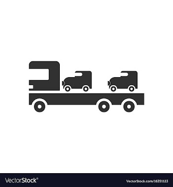 Black icon on white background car carrier truck vector image