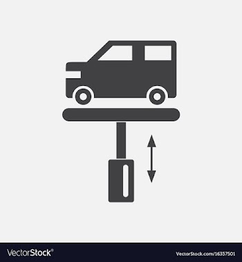 Black icon on white background car on the lift vector image