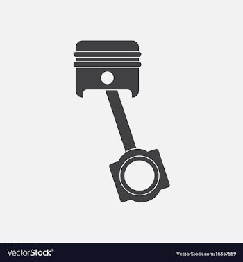Black icon on white background car piston movement vector image