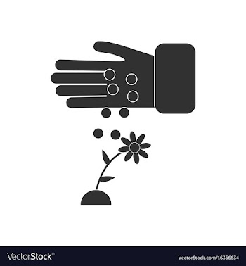 Black icon on white background care for flower vector image