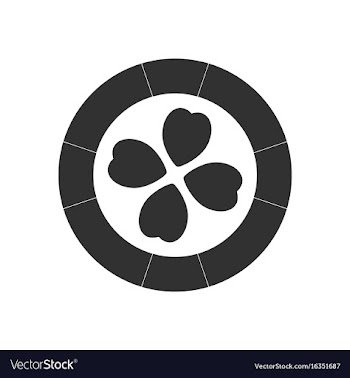Black icon on white background casino chip vector image