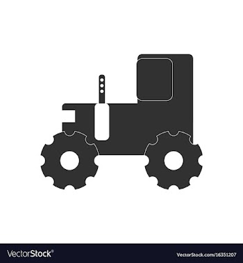 Black icon on white background children tractor vector image