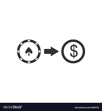 Black icon on white background chips equal money vector image
