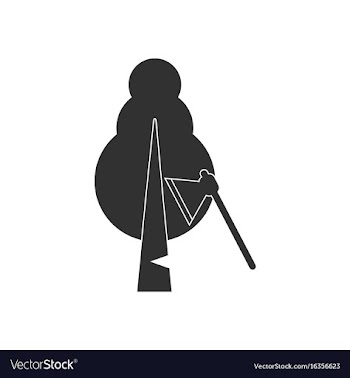 Black icon on white background chopping wood vector image