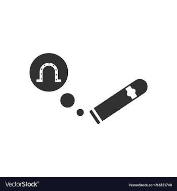 Black icon on white background cigar and horseshoe vector image