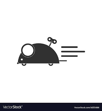 Black icon on white background clockwork mouse toy vector image