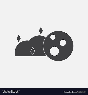 Black icon on white background cloud and moon vector image