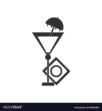 Black icon on white background condom and cocktail vector image