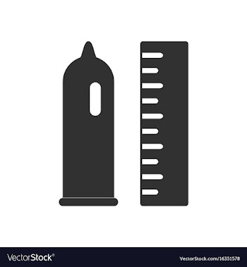 Black icon on white background condom and ruler vector image