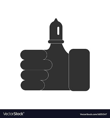 Black icon on white background condom on finger vector image
