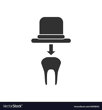 Black icon on white background dental crown vector image