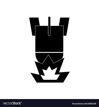 Black icon on white background detonation of bomb vector image