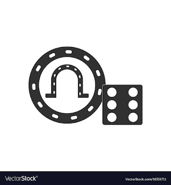 Black icon on white background dice and lucky chip vector image
