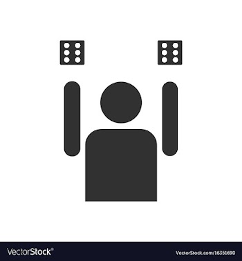 Black icon on white background dice and man vector image