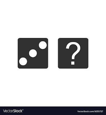 Black icon on white background dice and question vector image