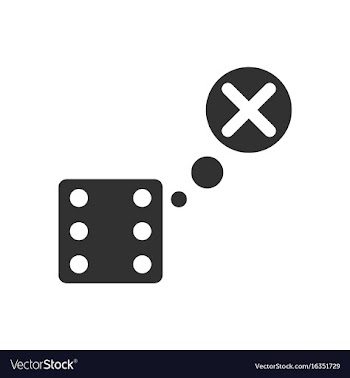 Black icon on white background dice and x mark vector image