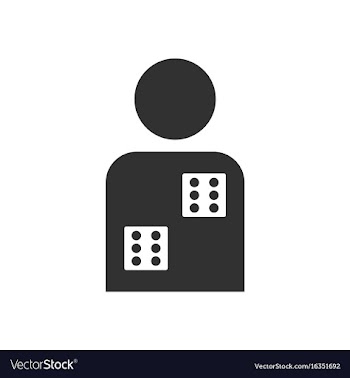 Black icon on white background dice in man vector image