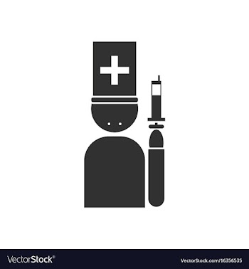 Black icon on white background doctor with syringe vector image