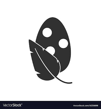 Black icon on white background egg and leaf vector image