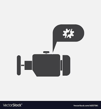 Black icon on white background engine and broken vector image