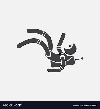 Black icon on white background falling astronaut vector image