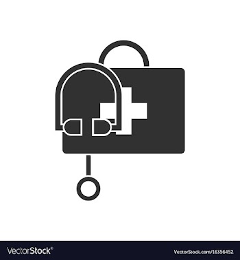 Black icon on white background first aid bag vector image